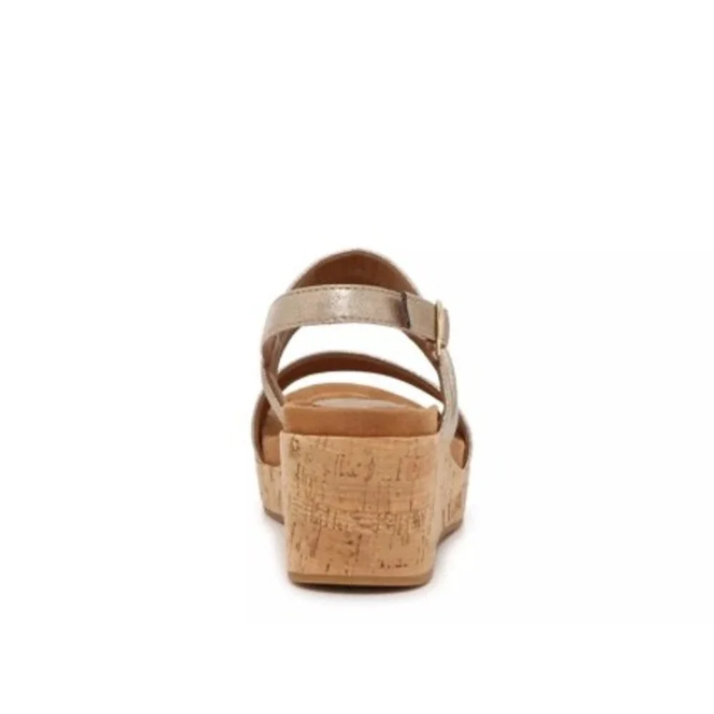 Eurosoft Kahley Metallic Gold‎ Wedge Sandals Womens 11M ES0041003 Cork Platform